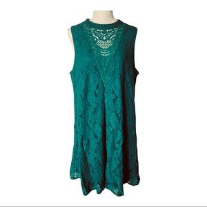 Torrid lacy green sleeveless dress size 1 XL